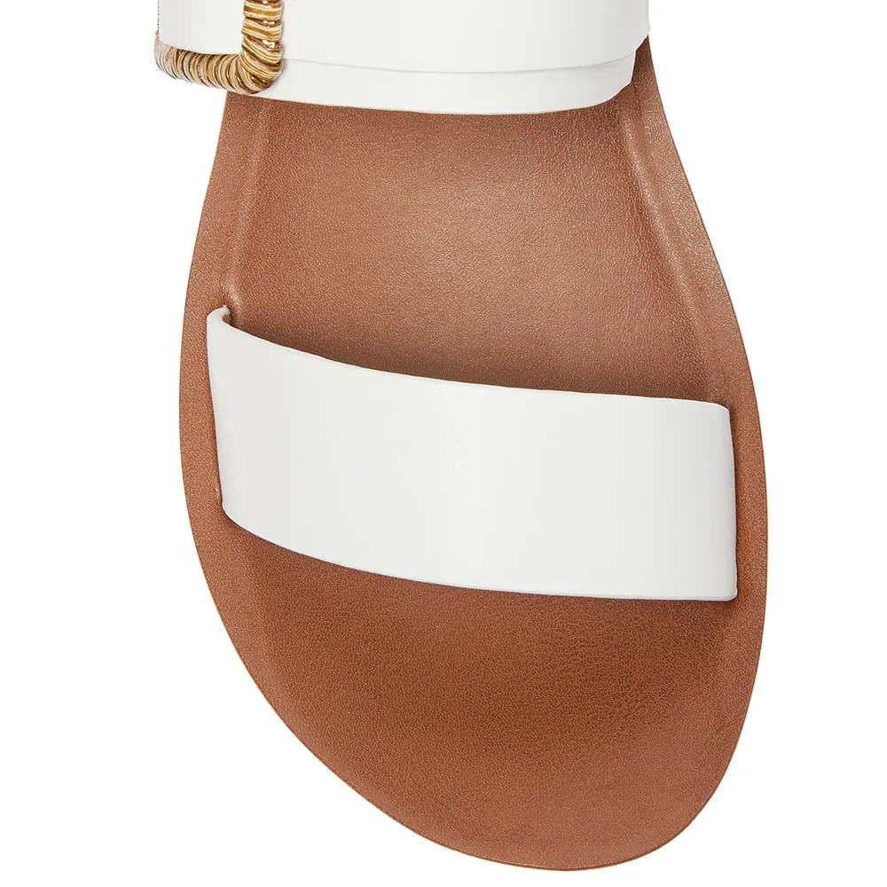 Grand Sandal in White Smooth