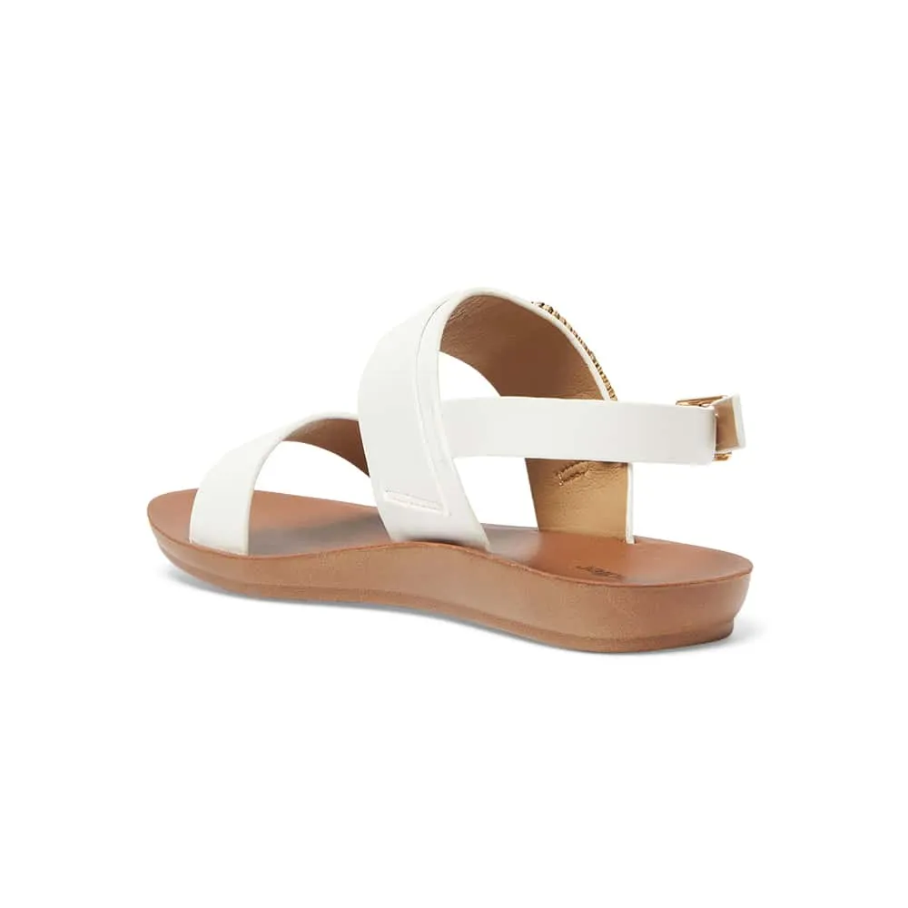 Grand Sandal in White Smooth