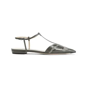 Green Calf Leather Ballerinas