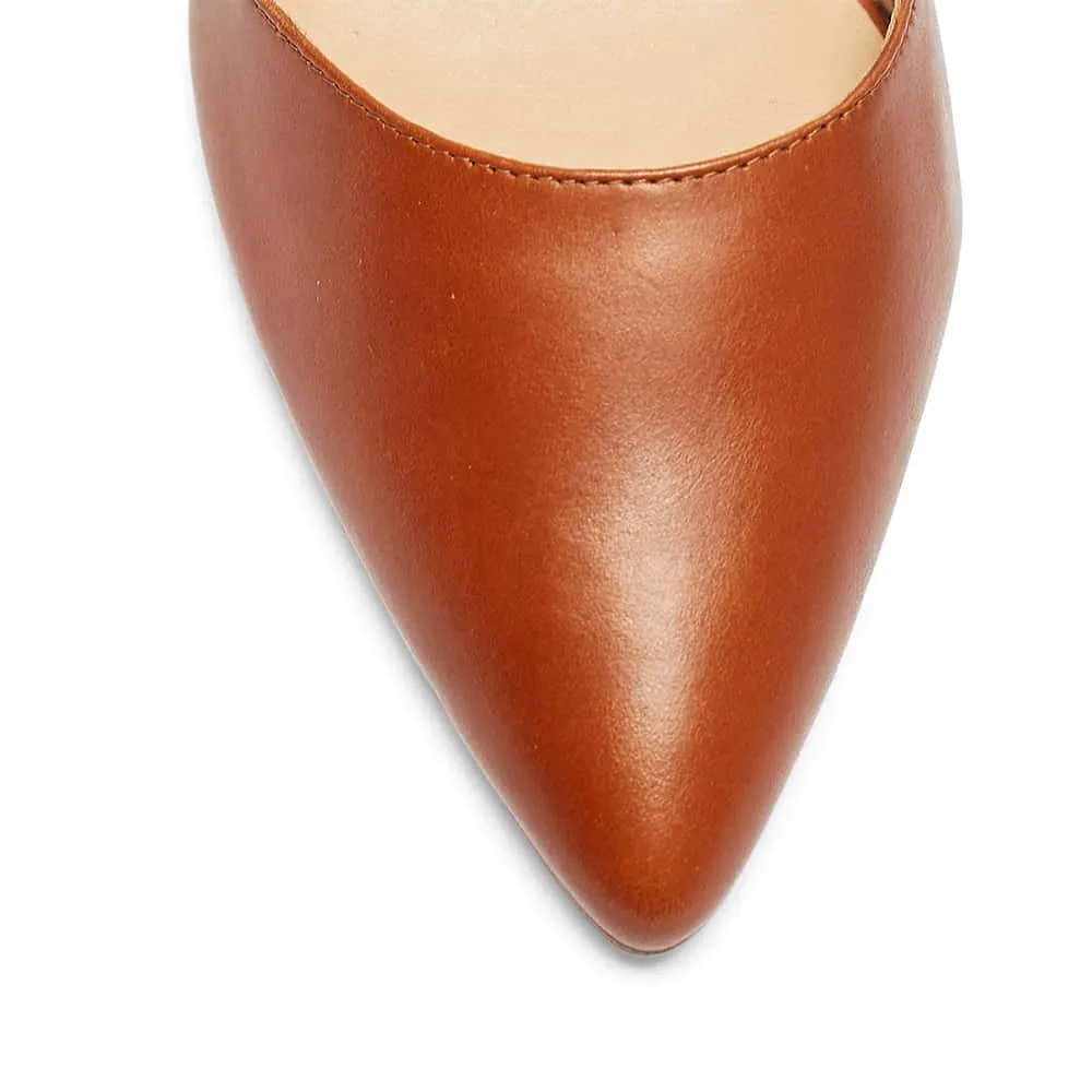 Gwyneth Heel in Cognac Leather