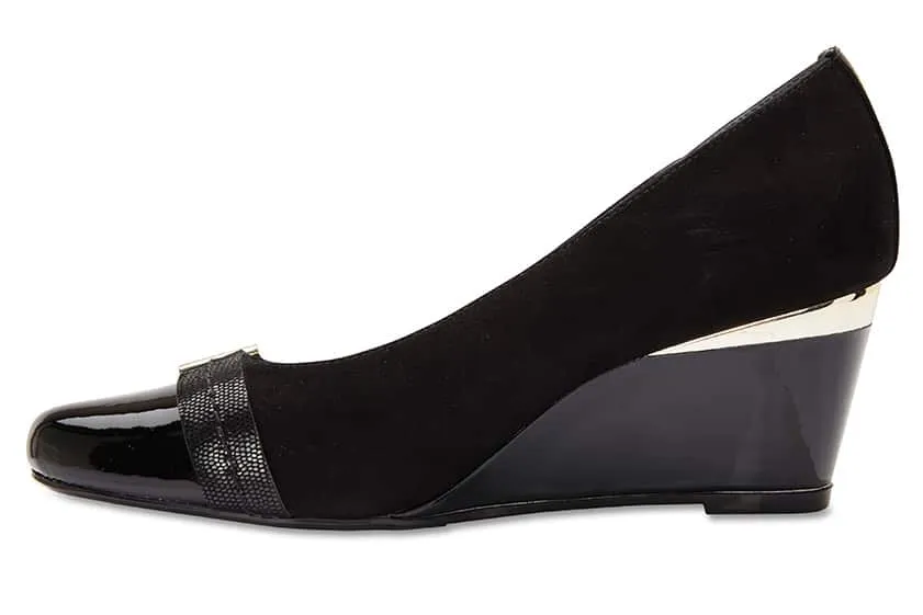 Hammond Heel in Black Leather