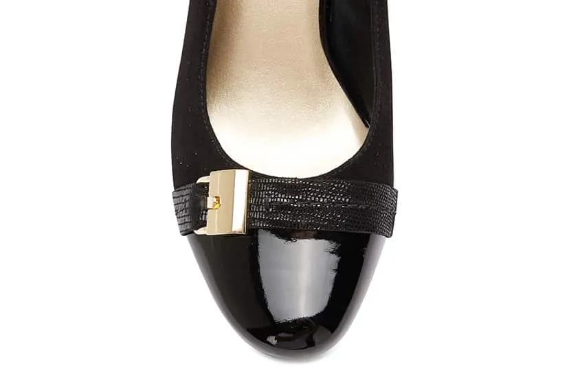Hammond Heel in Black Leather