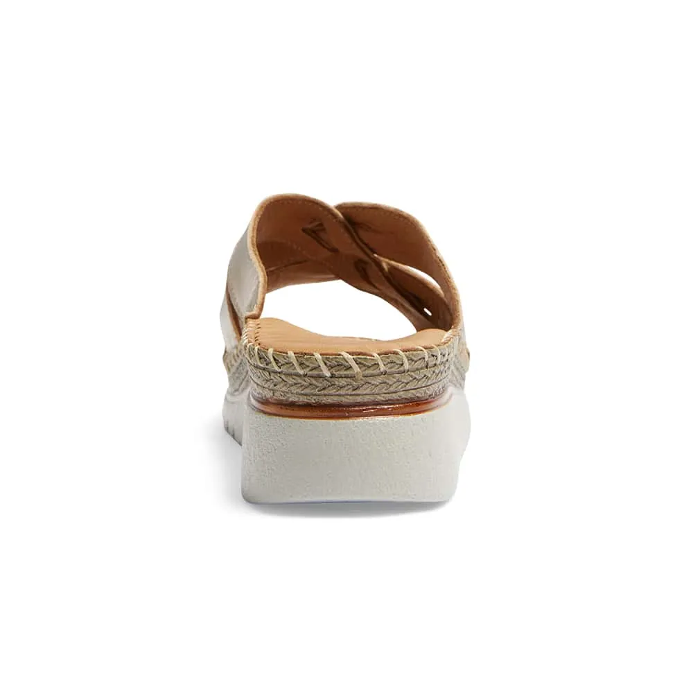 Hannah Slide in Pewter Leather