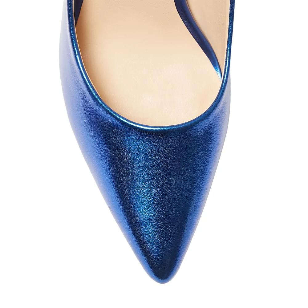 Harbour Heel in Blue Metallic