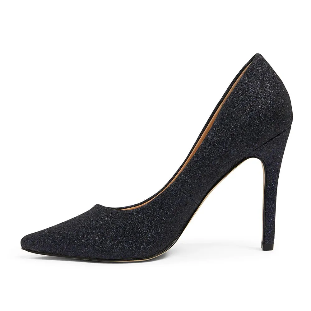 Harbour Heel in Navy Glitter