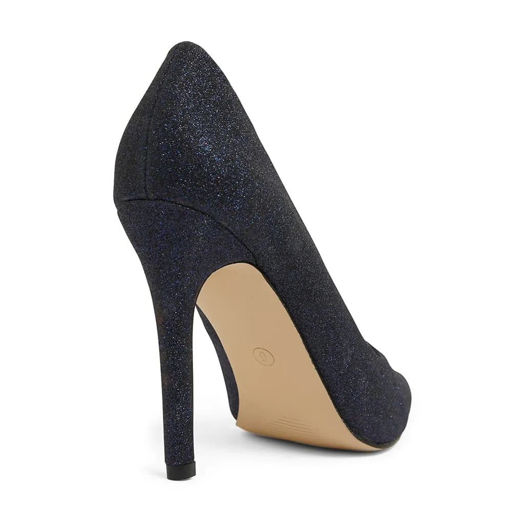 Harbour Heel in Navy Glitter