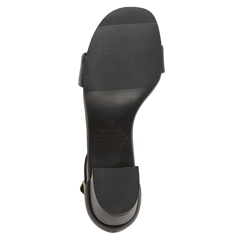 Harmony Heel in Black Leather