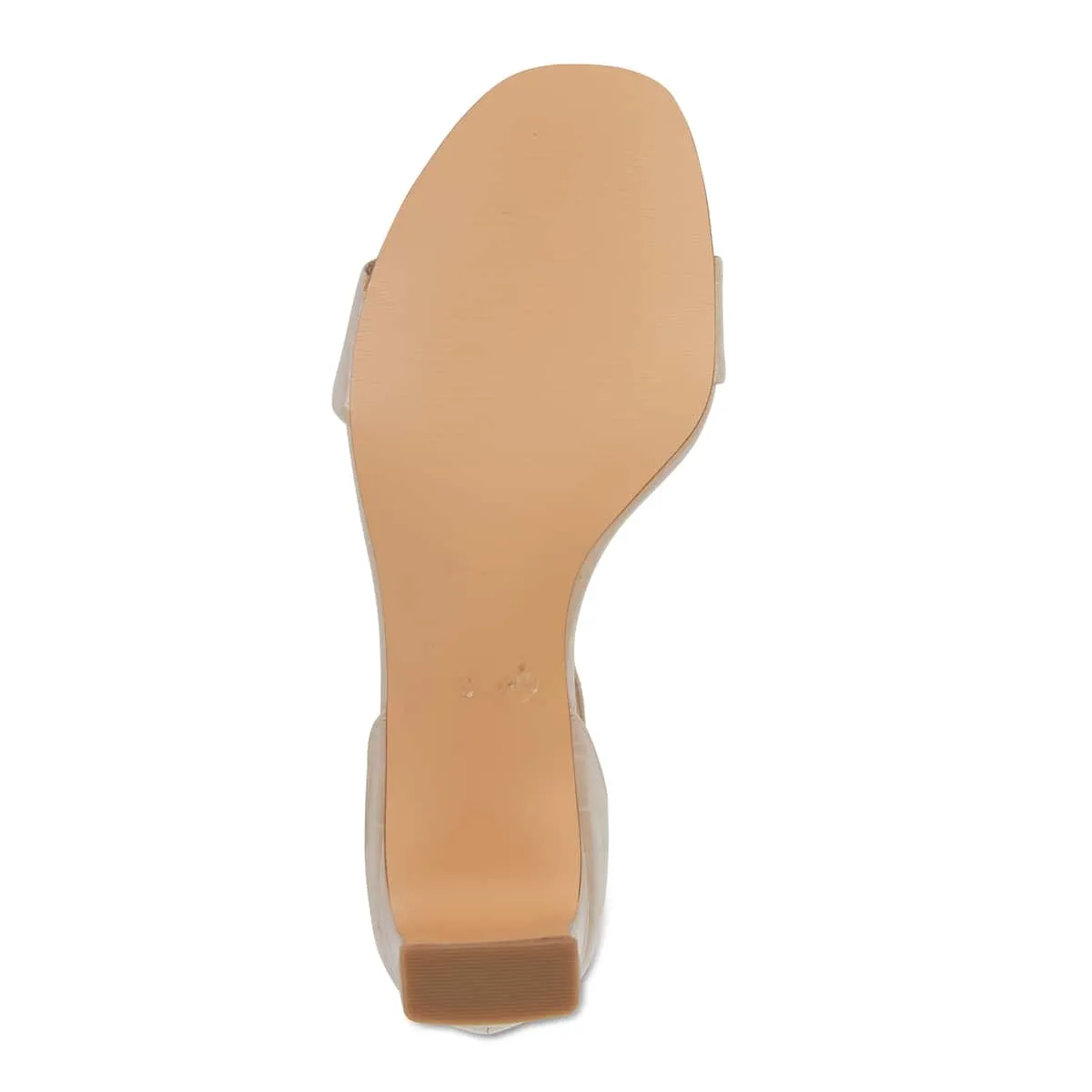 Harper Heel in Nude Croc Leather