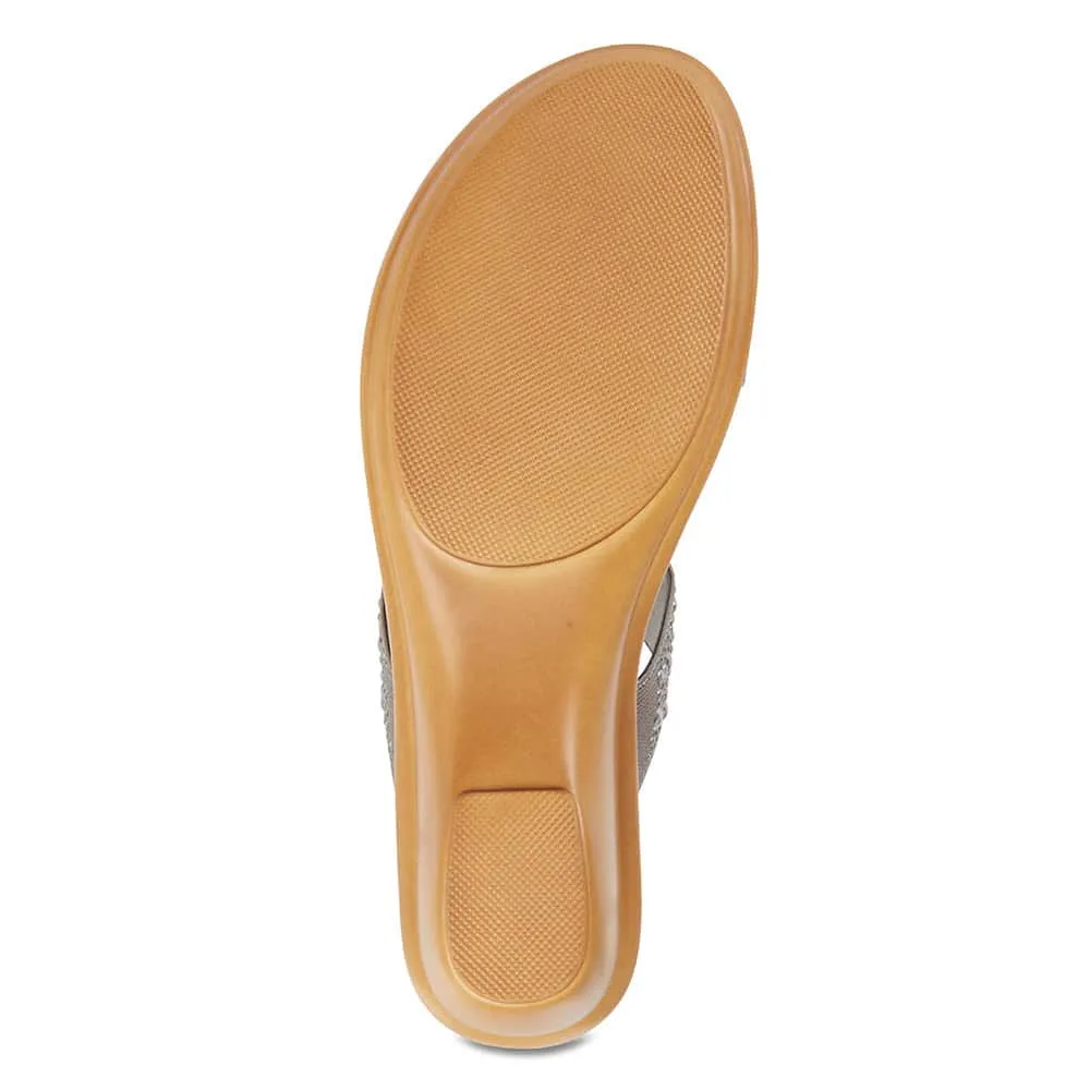 Heather Heel in Pewter Leather