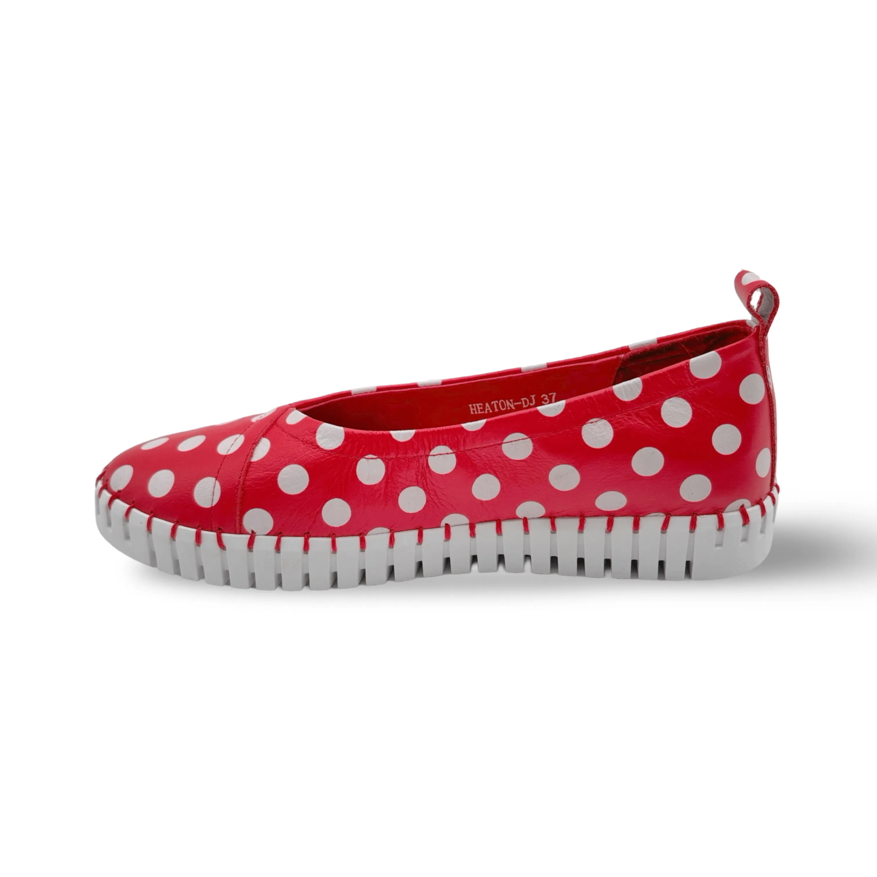 Heaton Red/White Spot Flat