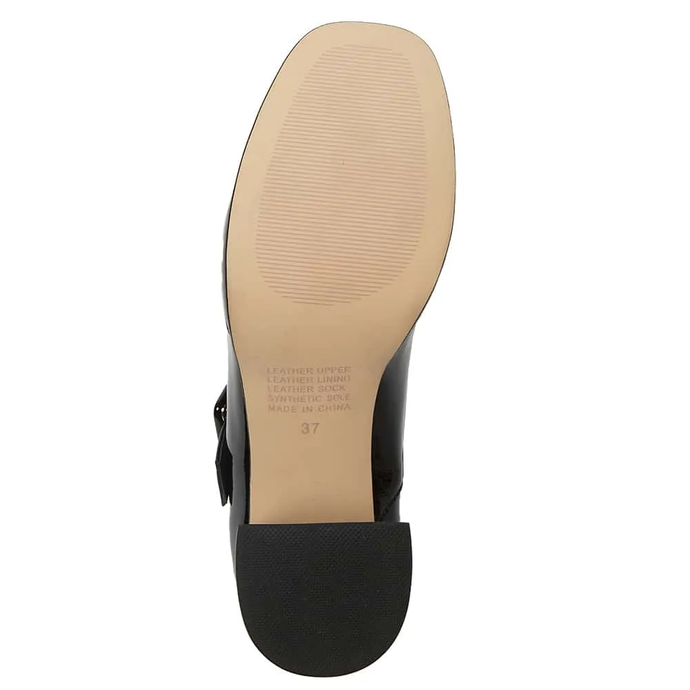 Hilton Heel in Black Patent