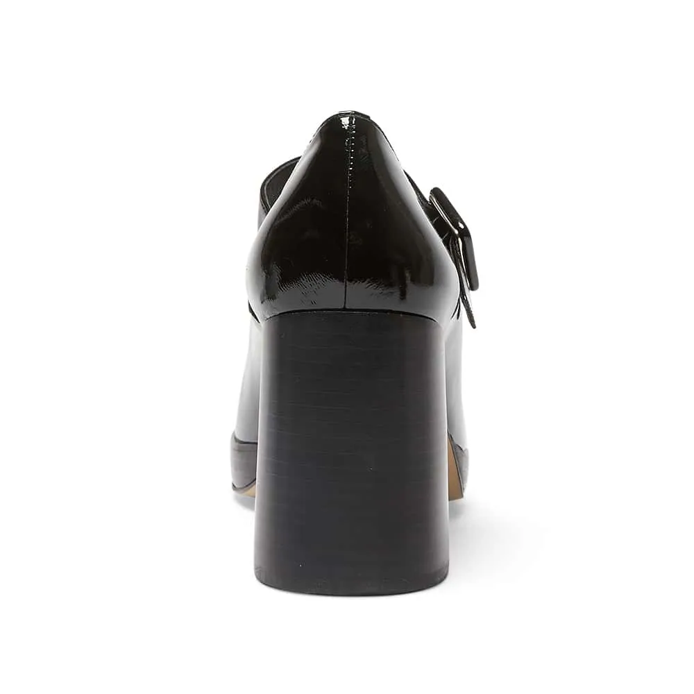 Hilton Heel in Black Patent