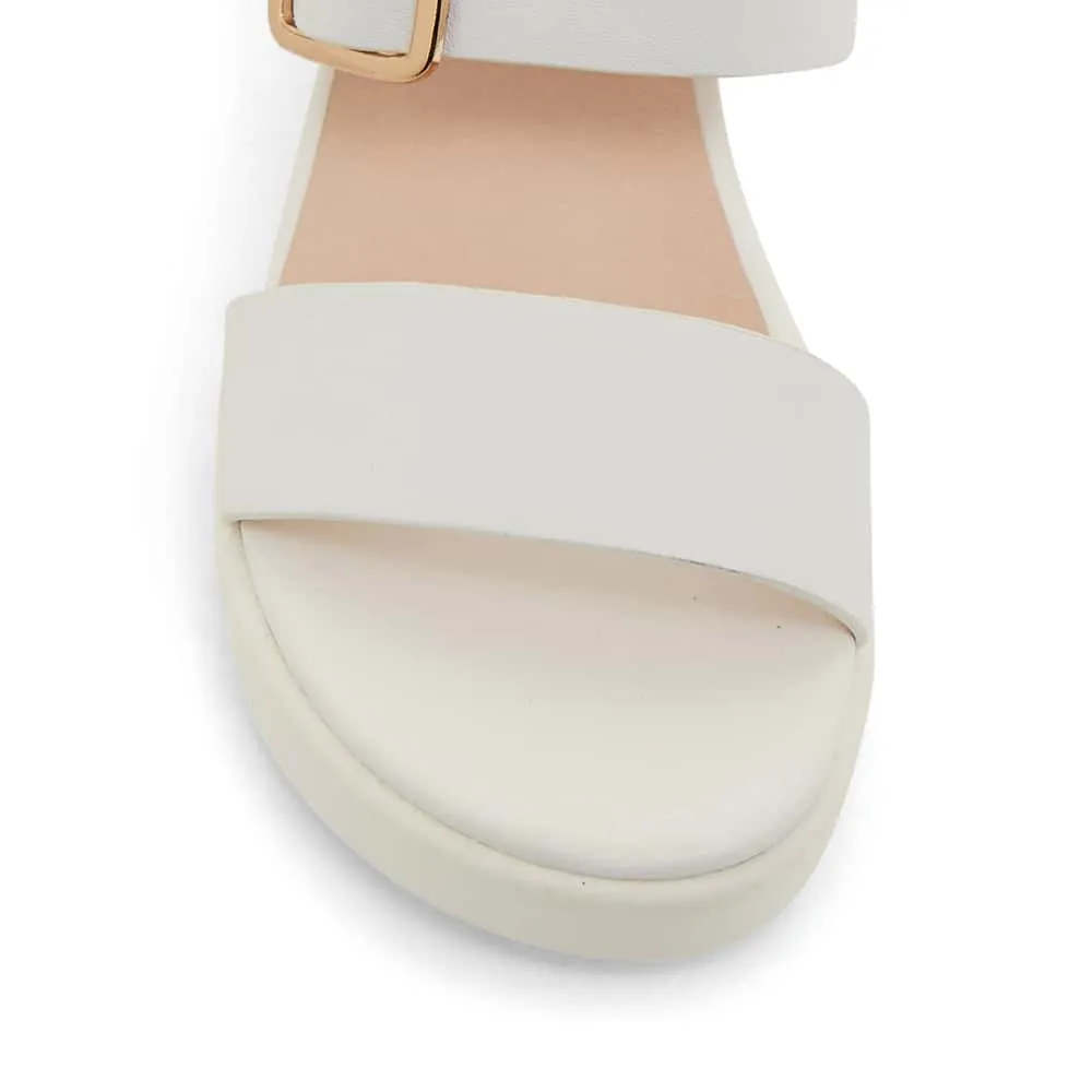 Indulge Wedge in White Leather