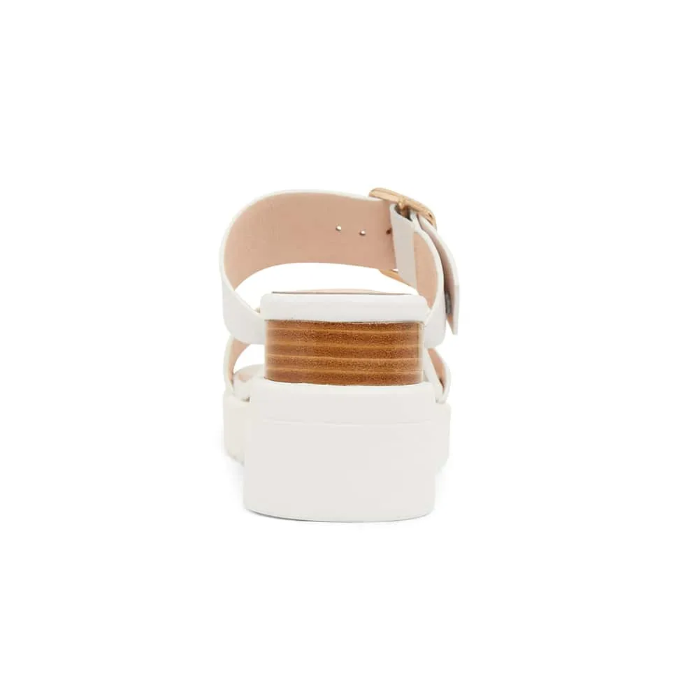 Indulge Wedge in White Leather