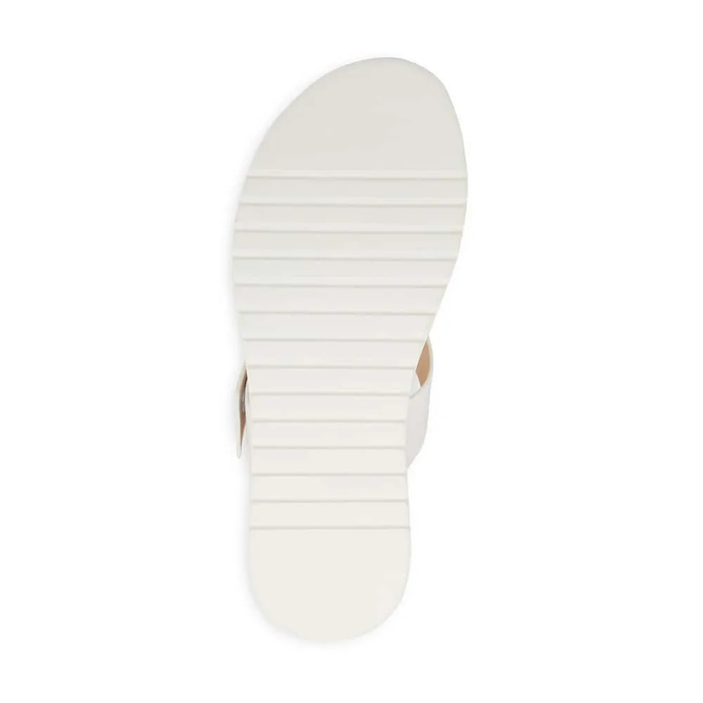 Indulge Wedge in White Leather