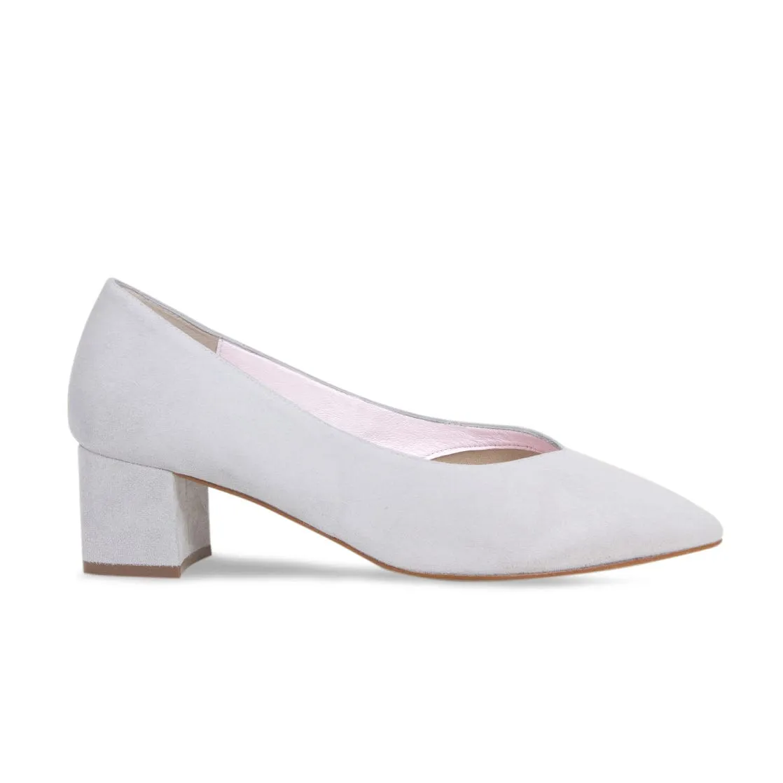 Ingrid: Pale Gray Suede