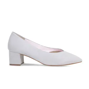 Ingrid: Pale Gray Suede