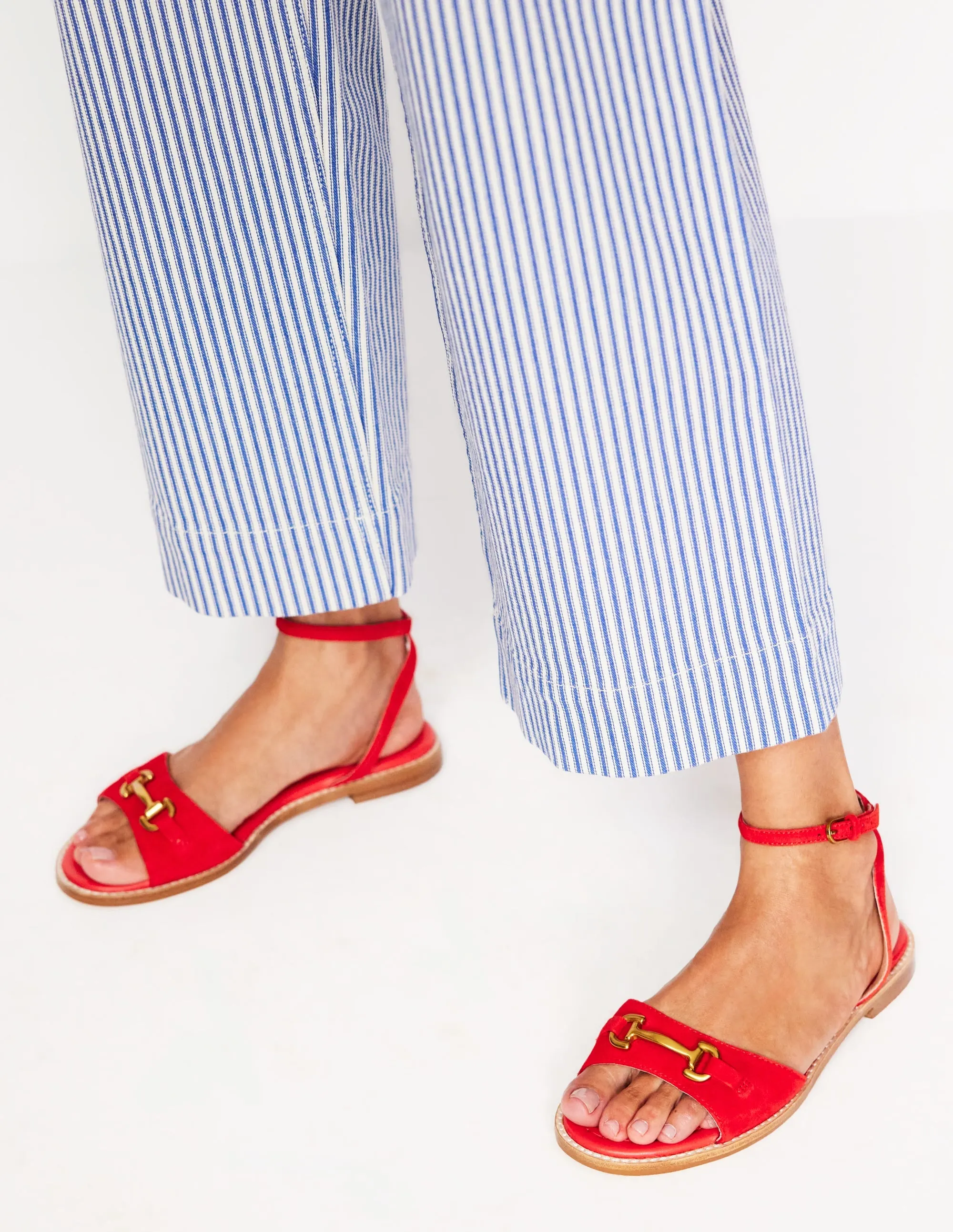 Iris Snaffle Flat Sandals-Post Box Red