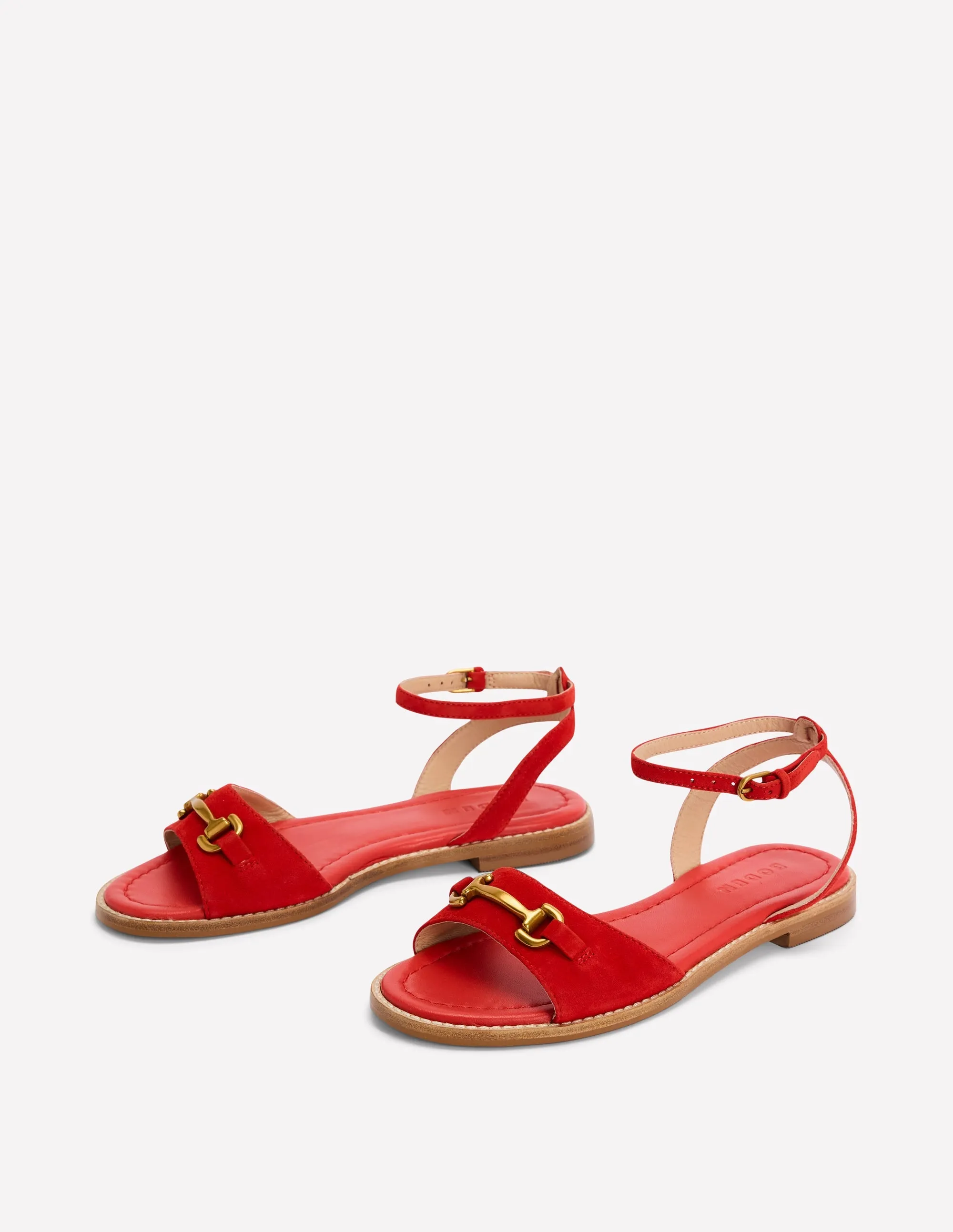 Iris Snaffle Flat Sandals-Post Box Red