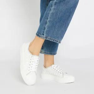 Jace Sneaker in White And Grey Leather