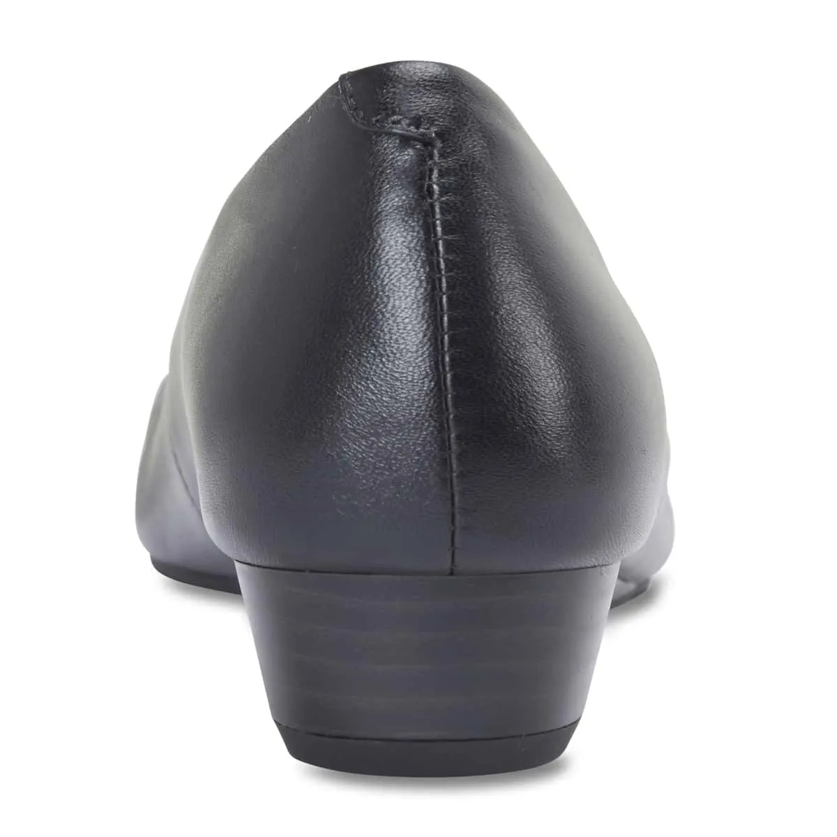 Jean Heel in Black On Black Patent