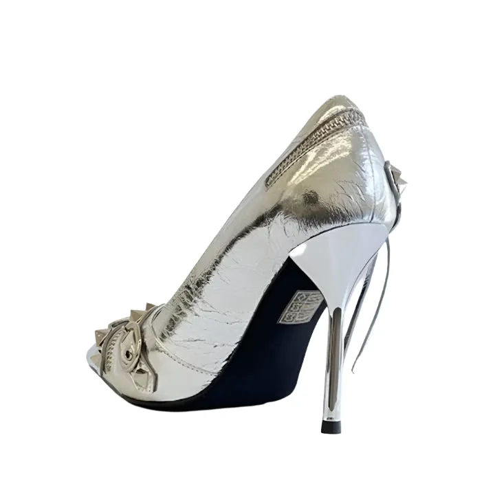 JEFFREY CAMPBELL ROXXA SILVER HEELS
