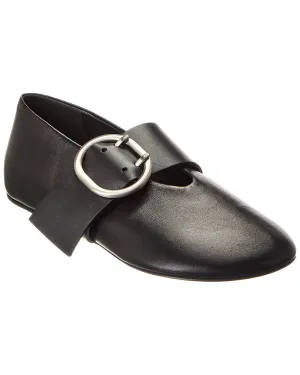 Jil Sander Cannolo Buckle Strap Leather Flat