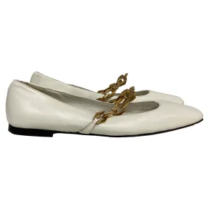Jimmy Choo Diamond Tilda Ballet Flats in White Leather
