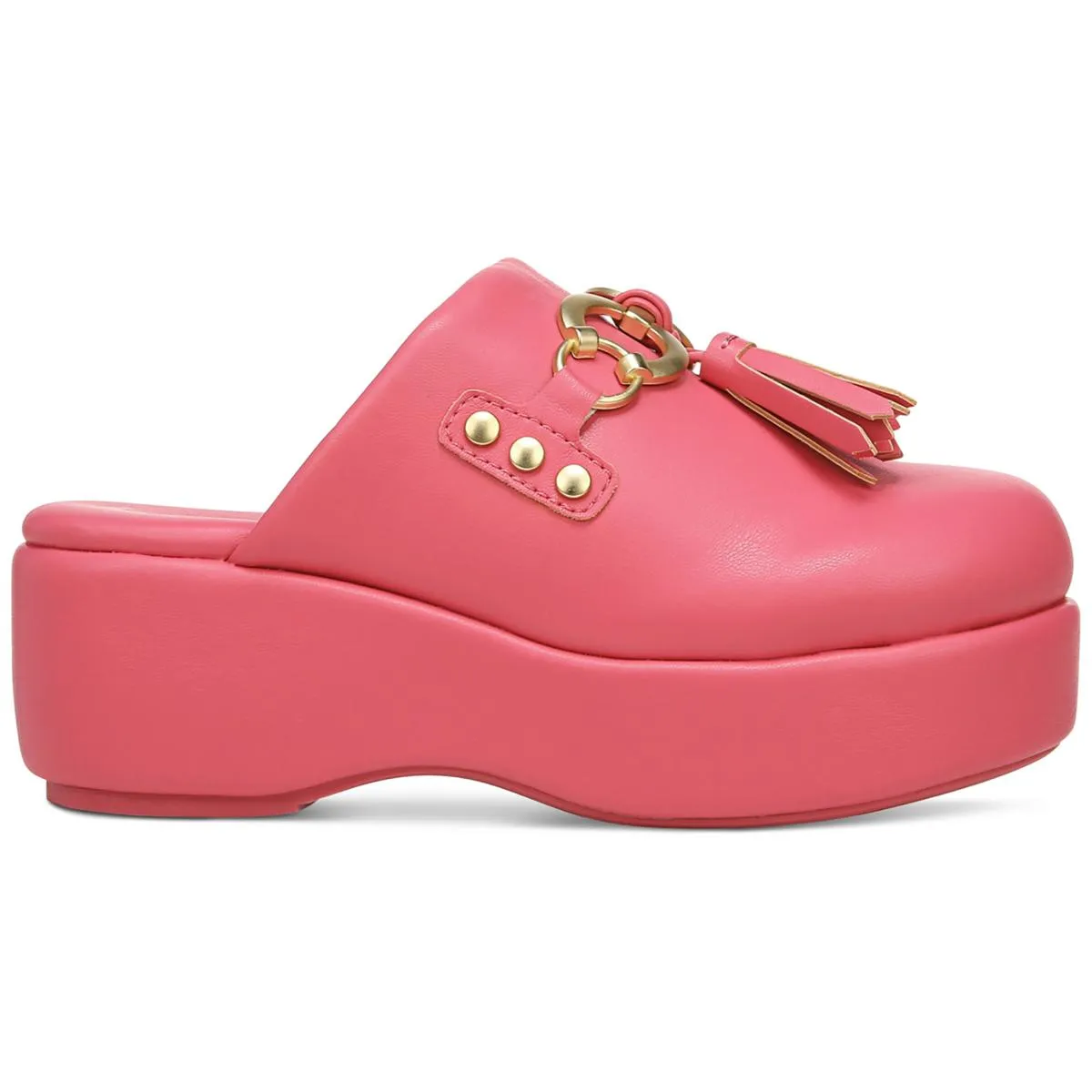 JINGER Womens Faux Leather Slip On Mules