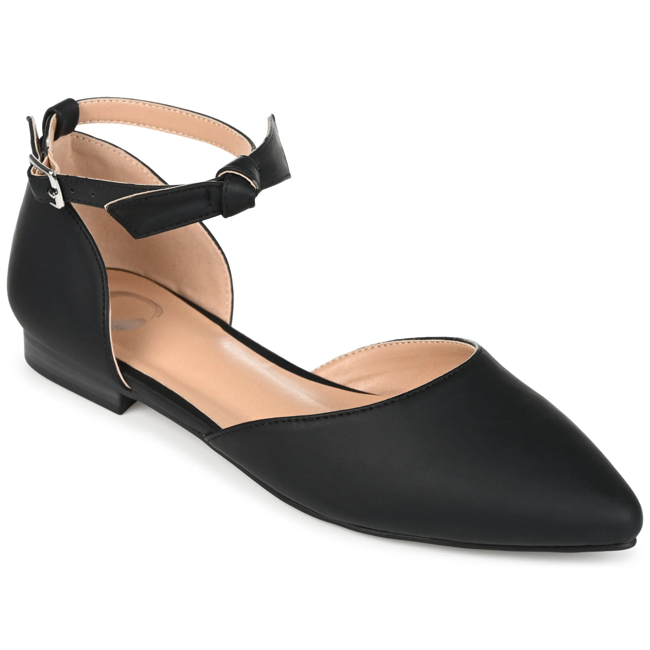 Journee Collection Womens Vielo Ballet Almond Toe Buckle Flats