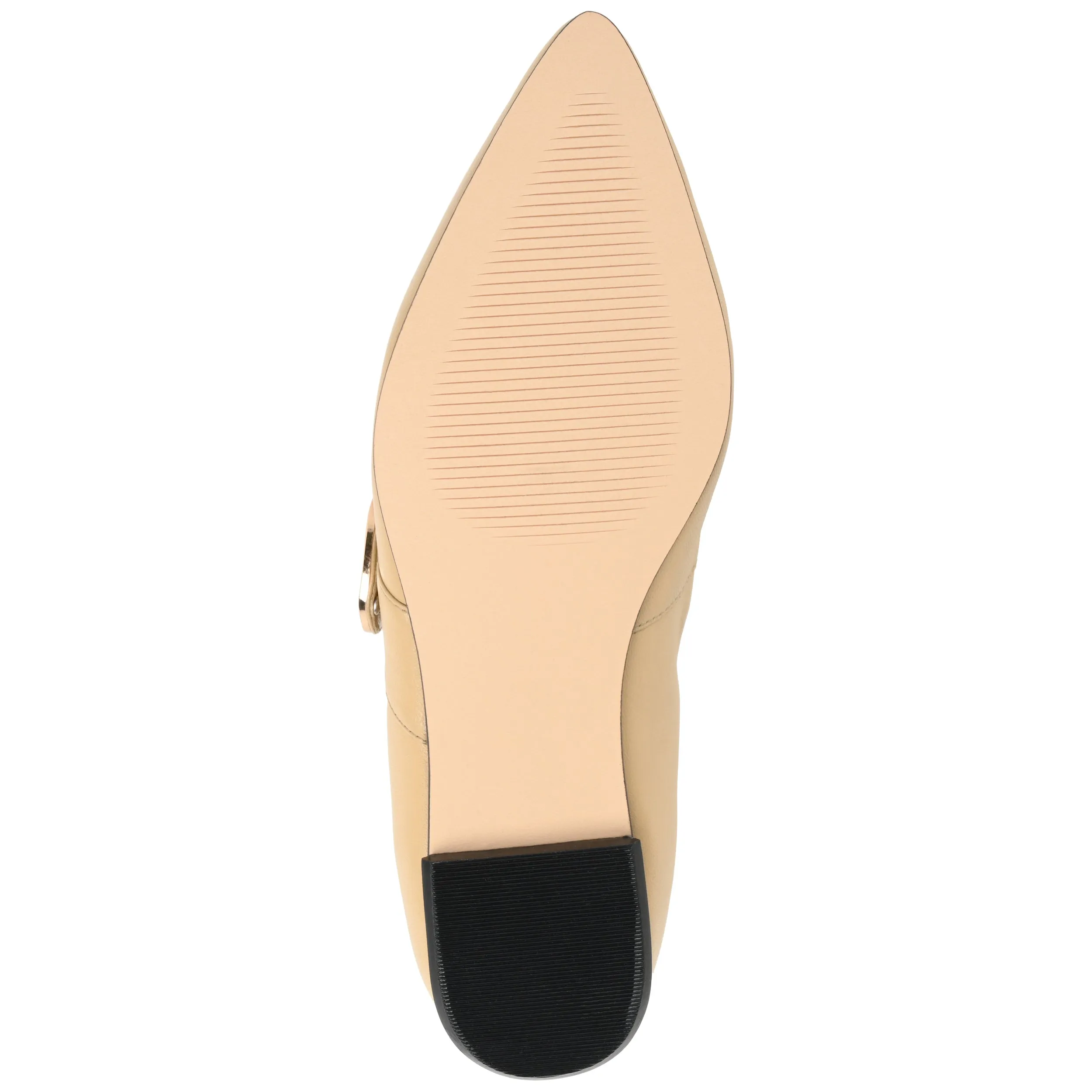 Journee Signature Womens Genuine Leather Emerence Loafer Pointed Toe Slip On Flats