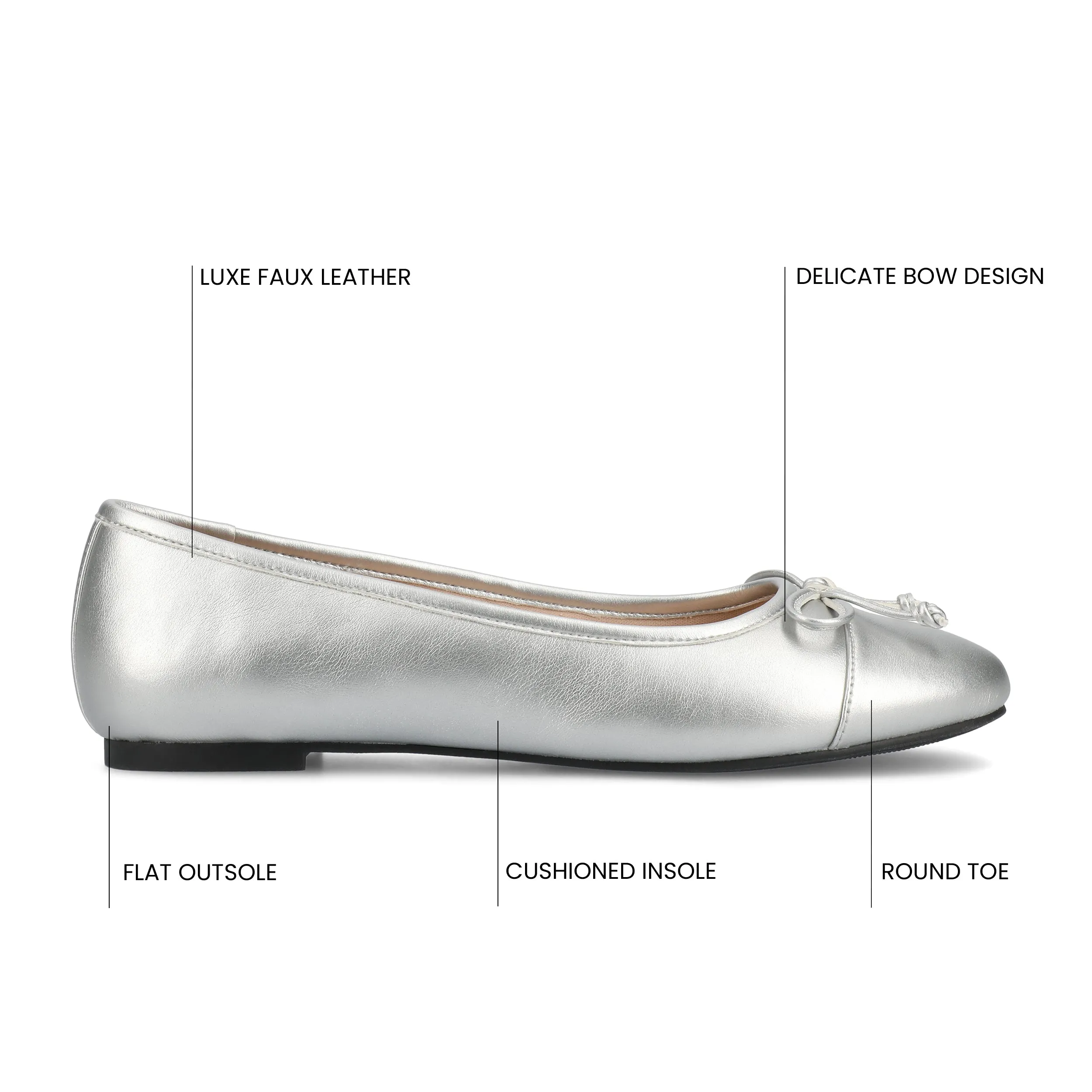 Journee Women's Kaiah Ballet Medium and Wide Width Dress Flats