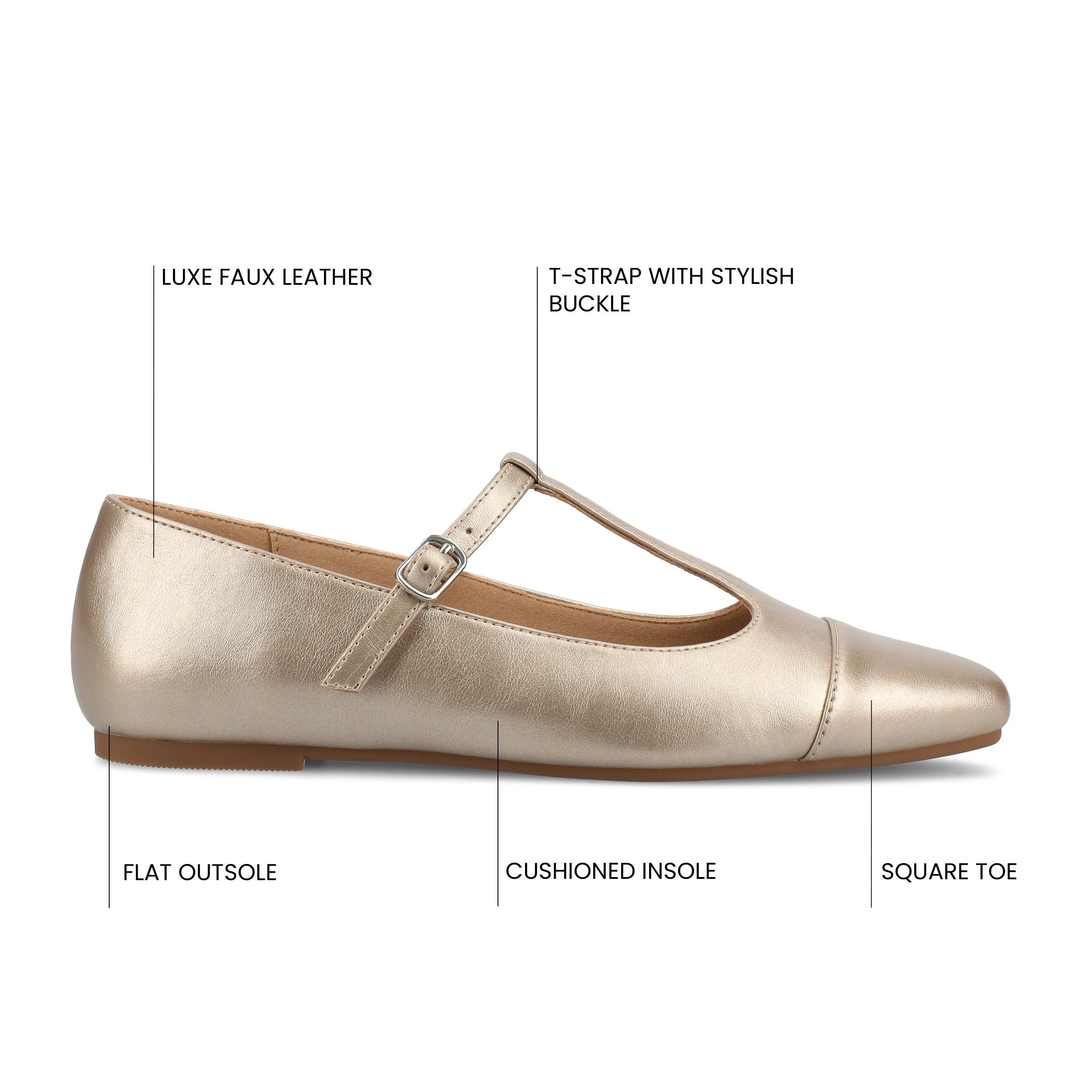 Journee Women's Theah Medium and Wide Width Dress Flats