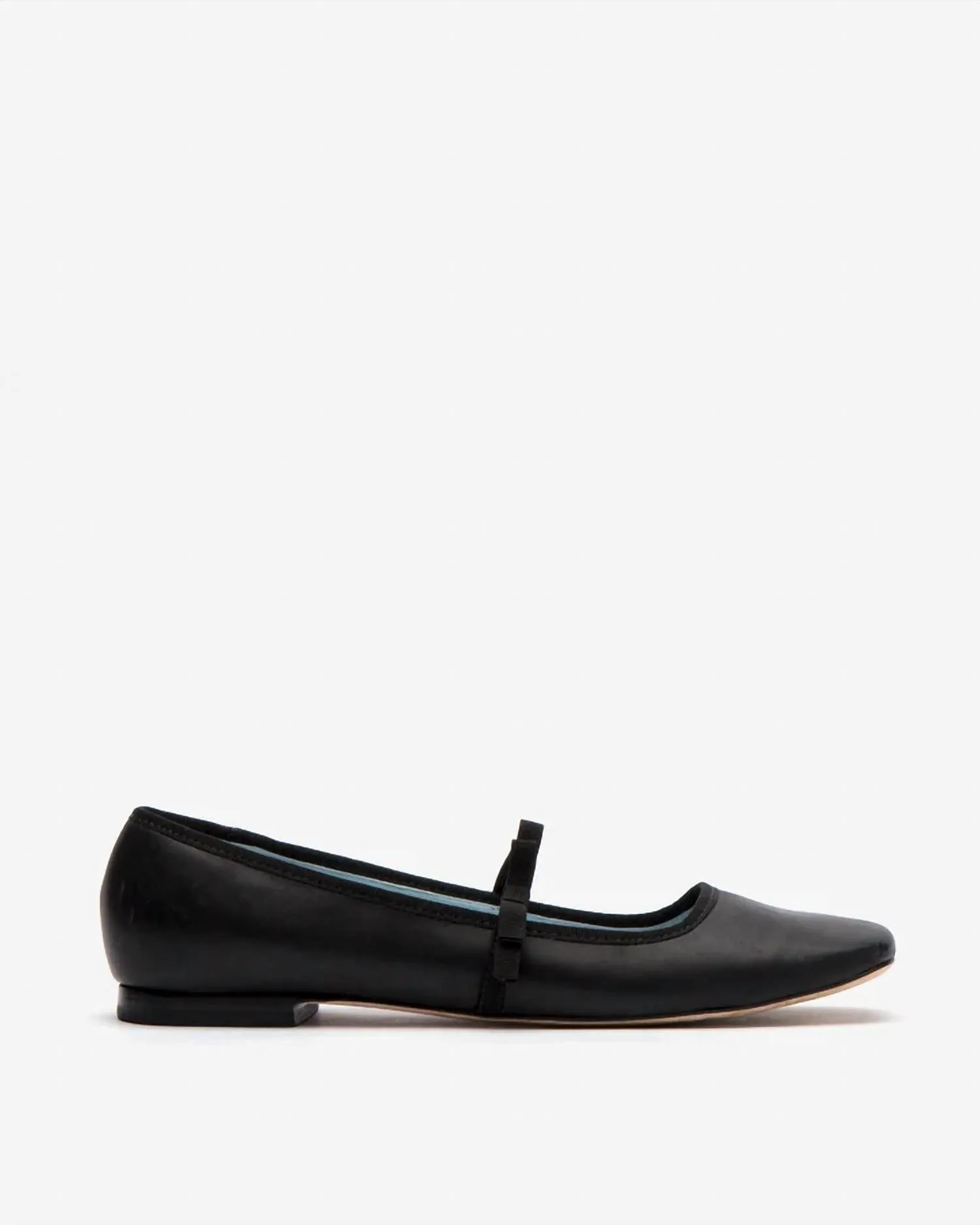 Jude Mary Jane Leather Flats In Black