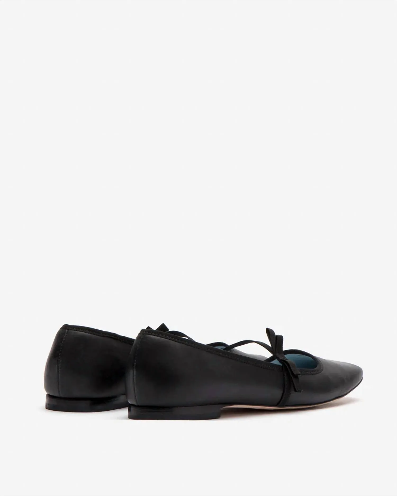 Jude Mary Jane Leather Flats In Black