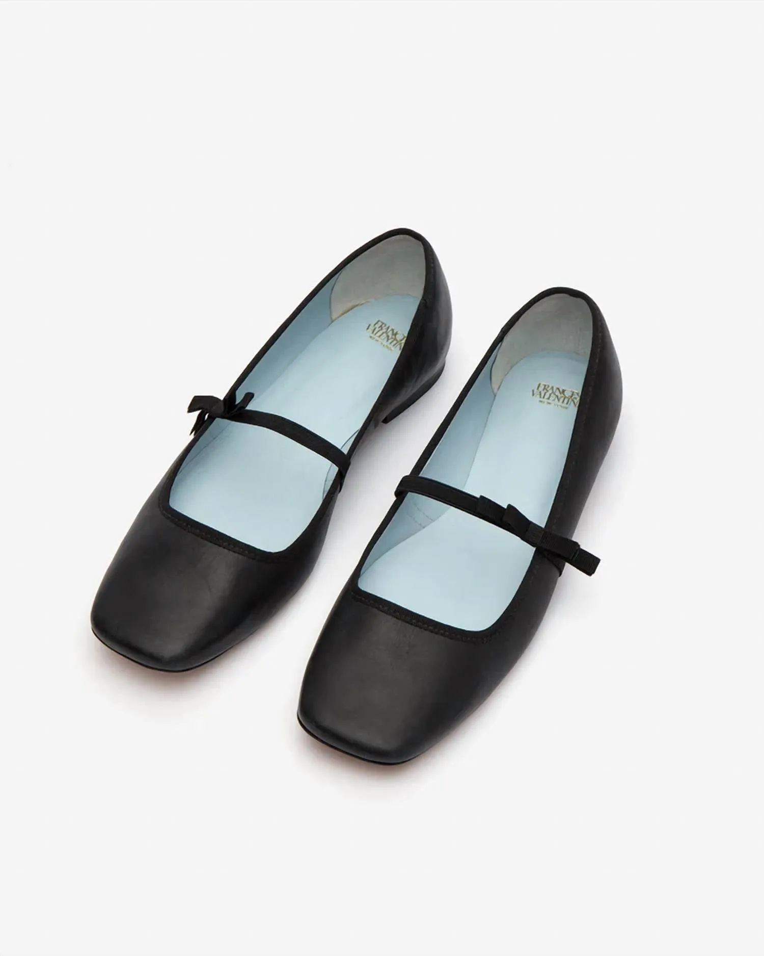 Jude Mary Jane Leather Flats In Black