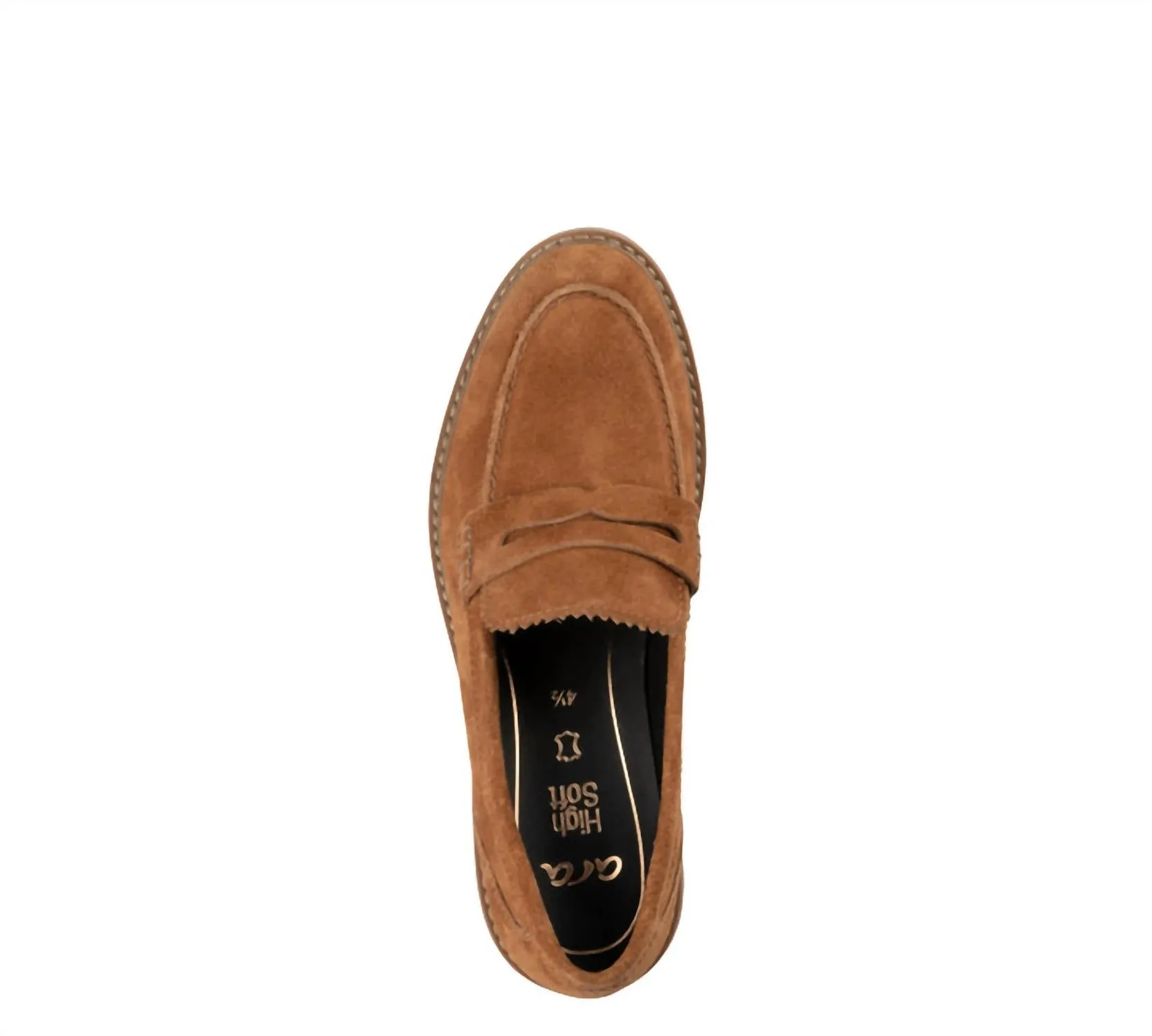 Kalendra Women's Suede Penny Loafer In Brown