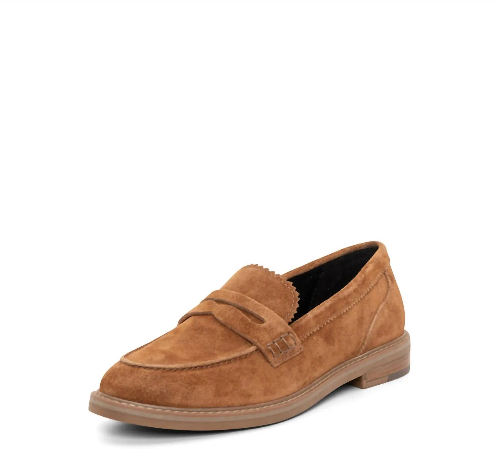 Kalendra Women's Suede Penny Loafer In Brown
