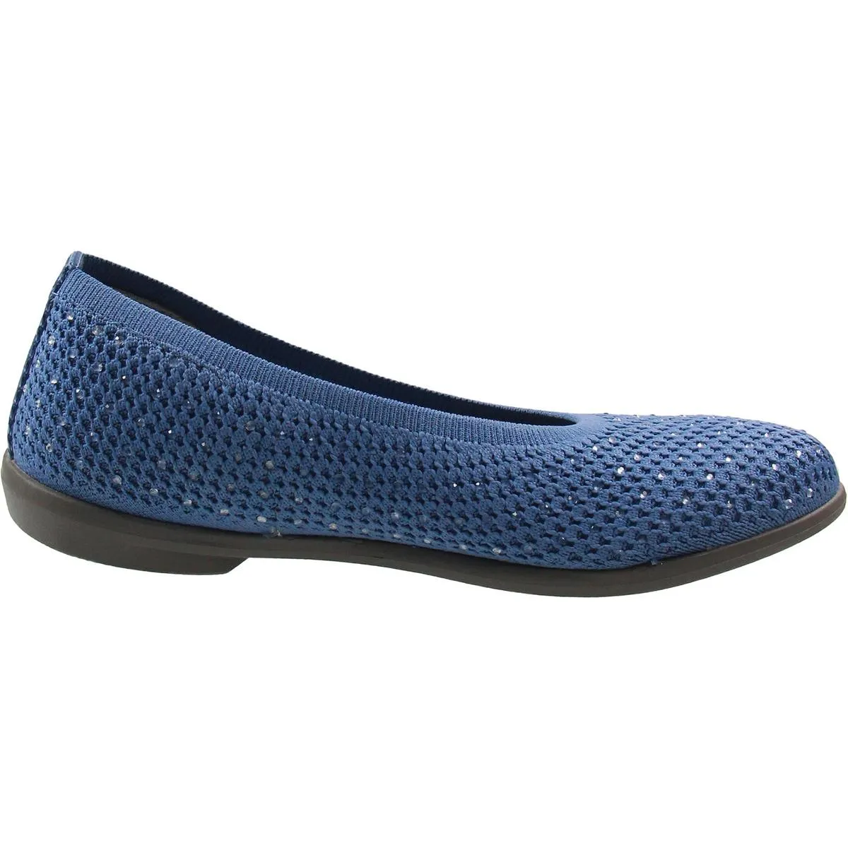 Kallie Womens Embellished Knit Ballet Flats