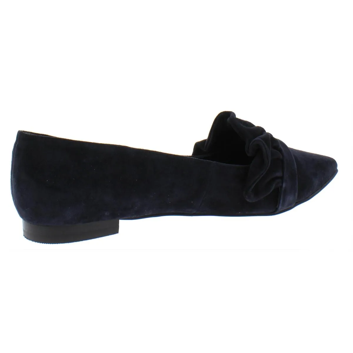 Kamber Womens Suede Ruffled Pointed Toe Flats