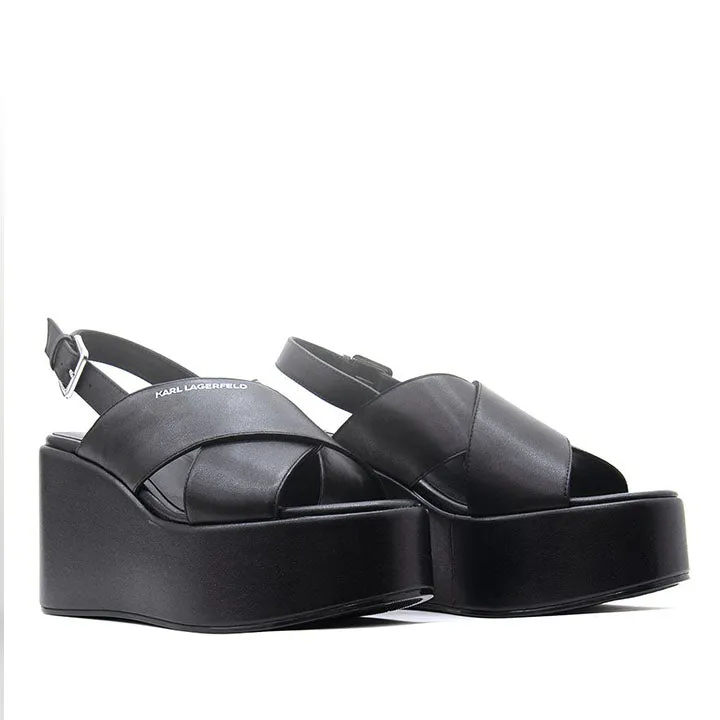 KARL LAGERFELD WENDY KROSS STRAP BLACK HEELS