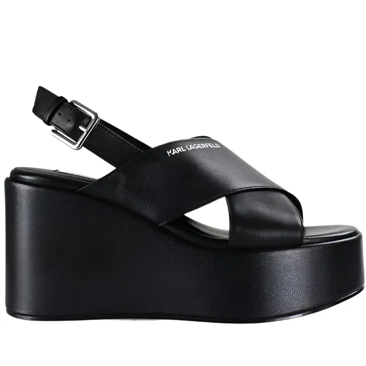 KARL LAGERFELD WENDY KROSS STRAP BLACK HEELS