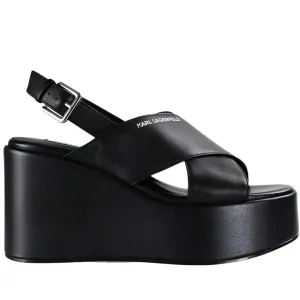 KARL LAGERFELD WENDY KROSS STRAP BLACK HEELS