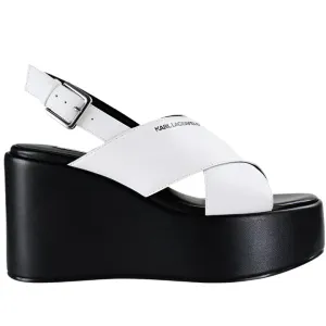 KARL LAGERFELD WENDY KROSS STRAP WHITE HEELS