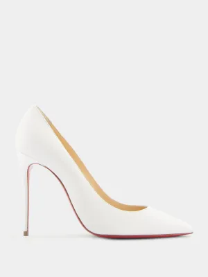 Kate 100mm White Nappa Leather Pumps