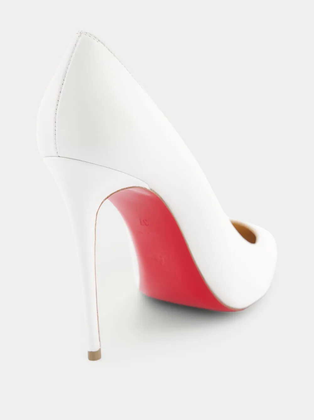 Kate 100mm White Nappa Leather Pumps