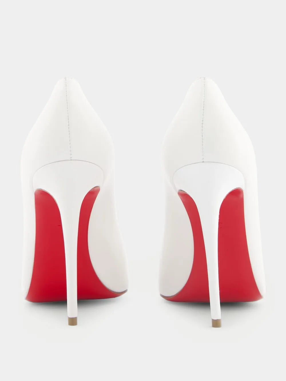 Kate 100mm White Nappa Leather Pumps