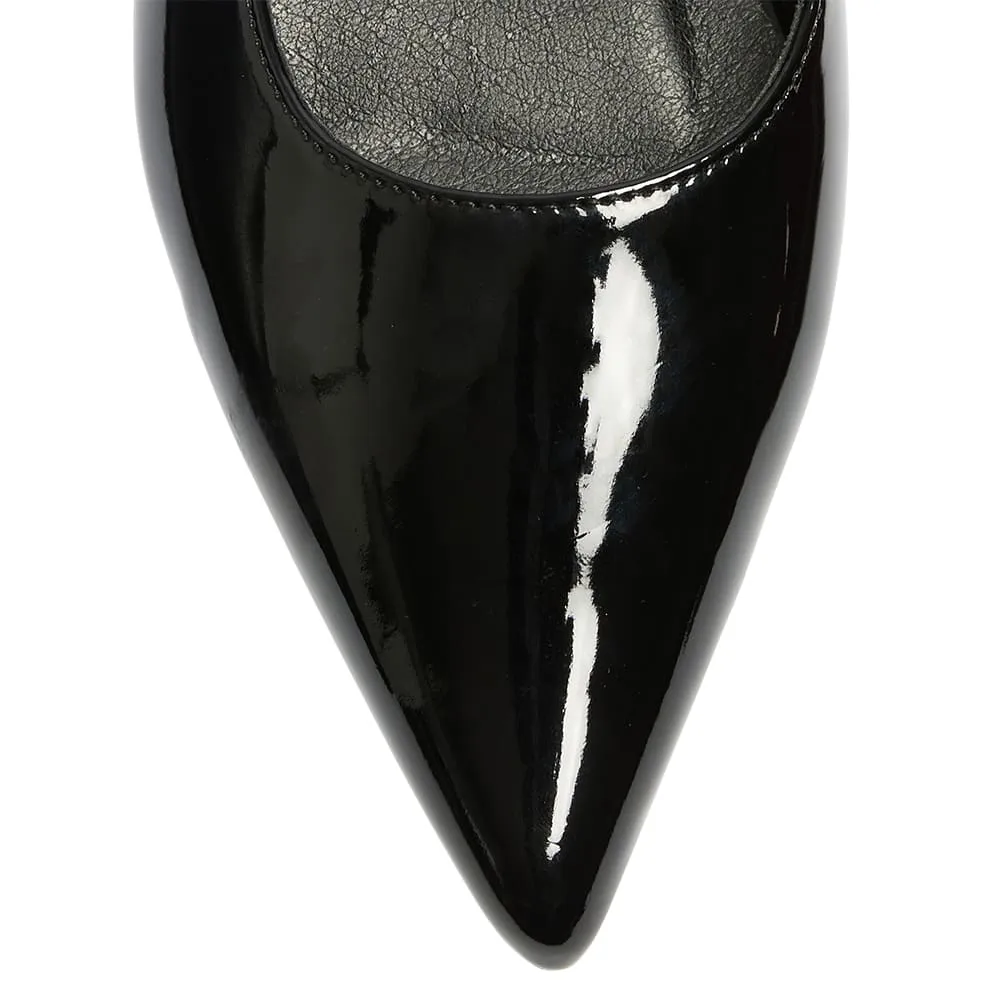 Katie Flat in Black Patent