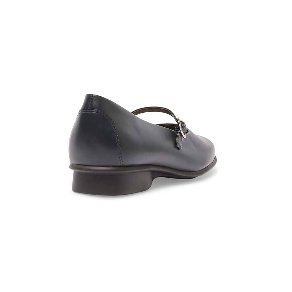 Katrina Flat in Navy Leather