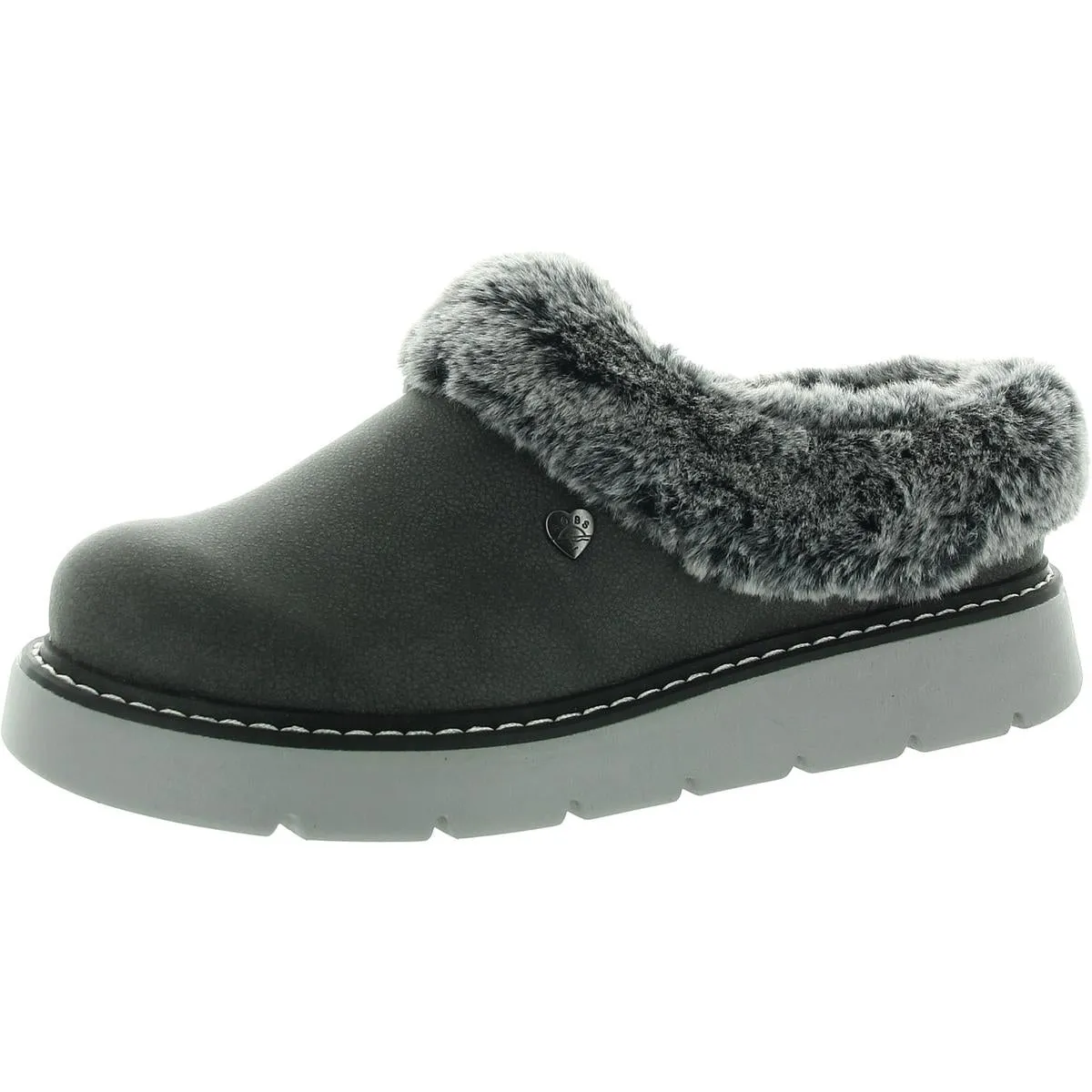 KEEPSAKES Womens Faux Fur Lining Slide On Casual Shoes